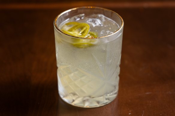 Lagerita with beer, jalapeno pickle brine, agave, lime, and an optional spike of Nodo tequila.