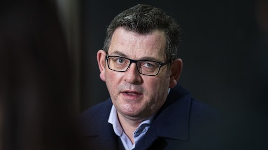 Premier Daniel Andrews announces the extension of Melbourne’s lockdown on Wednesday.