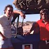 Hugh Taylor and Fred Hollows on the road in 1977.