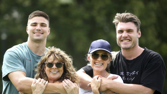 Jack Maddocks (left) and Angus Crichton (right) will be supporting their mothers Bronwyn and Pip who are competing in the Sydney Coastrek on March 15