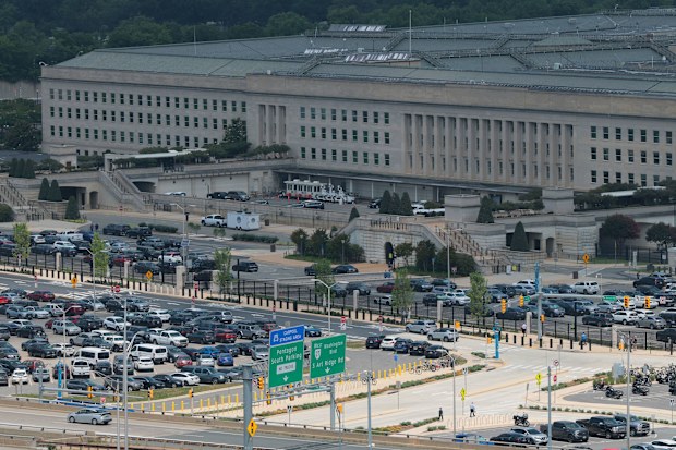 The Pentagon is seen following a “hazardous materials incident" on June 11 in Arlington, Virginia. It was a false alarm by a sensor, sources say.