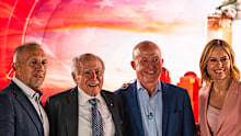 John Howard reunited with Mark Jessop, left, Nigel Blunden, second from right to discuss their shared memories of the September 11 attacks.