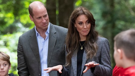 Catherine, Princess of Wales and her husband Prince William during a public visit late last year.