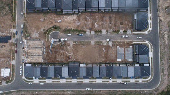 A housing estate under development in Sydney's north-west.