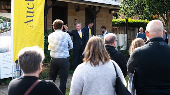 Auction of 54 Grose Street, North Parramatta. The property sold for $1.1 million.