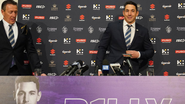 Billy Slater with long-time coach Craig Bellamy.