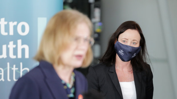 Health Minister Yvette D’Ath and Chief Health Officer Jeannette Young hold a COVID-19 update at the Brisbane Convention and Exhibition Centre.