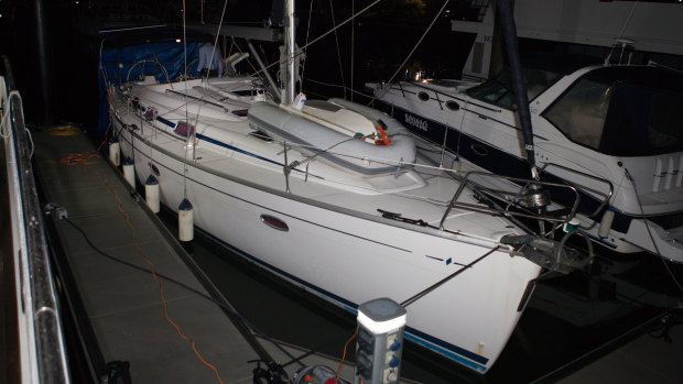 Police raided the yacht at Coomera on Queensland's Gold Coast.