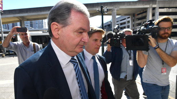 Former Ipswich Mayor Paul Pisasale leaving Brisbane Magistrates Court on August 13.