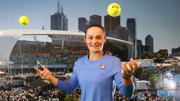Crowd favourite: Australia's Ashleigh Barty during a photo opportunity before day one of the Australian Open.