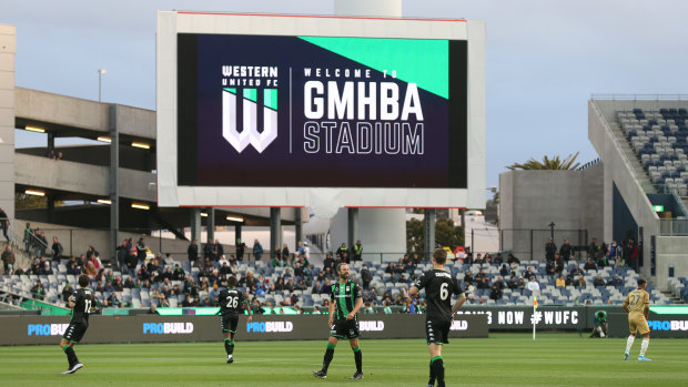 Western United have a temporary home at GMHBA Stadium in Geelong while they wait for work to start on their proposed permanent base in Tarneit.