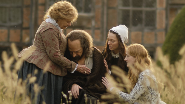 From left, Judi Dench, Kenneth Branagh, Lydia Wilson and Kathryn Wilder in All Is True.