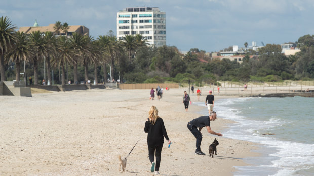 St Kilda Beach on Thursday.