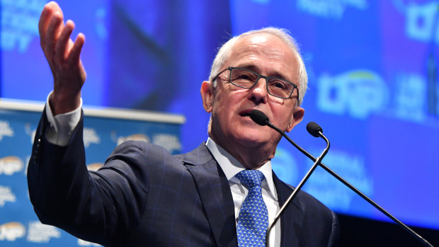 Malcolm Turnbull let rip at the RNA Showgrounds in Brisbane on Saturday, attacking Labor and its leader Bill Shorten.