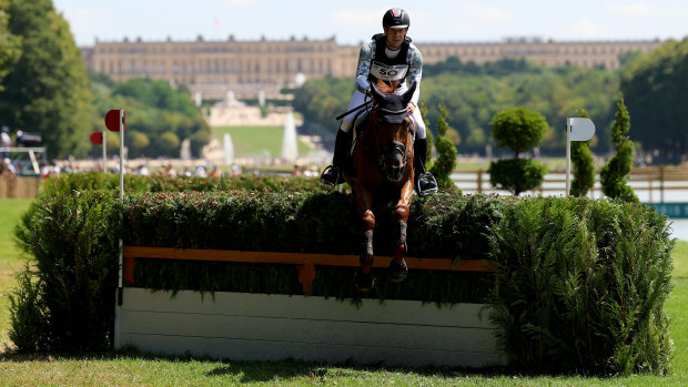 Christopher Burton and Shadow Man compete at the Palace of Versailles on the second day of the eventing competition.