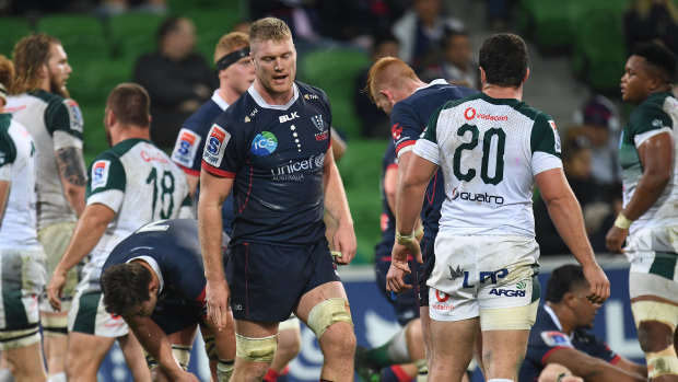 The Rebels' Matt Philip reacts to the loss to the Bulls.