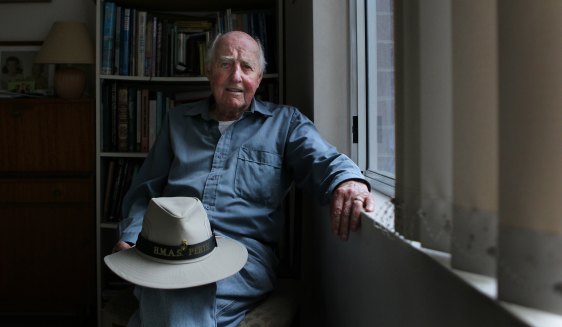 Frank McGovern, the last survivor of HMAS Perth, photographed at his home in 2012.