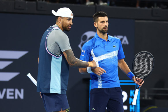 Nick Kyrgios and Novak Djokovic talk tactics.