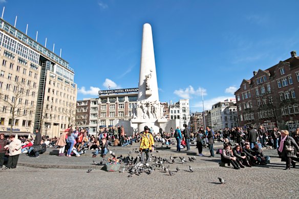 Dam Square is home to a number of Amsterdam’s landmarks.
