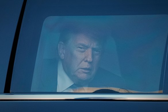 US President Donald Trump arrives for dinner ahead of the NATO summit in The Hague on Tuesday.