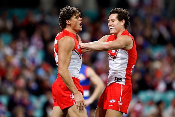 Charlie Curnow and Hayden McLean proved too much for the Western Bulldogs to handle.