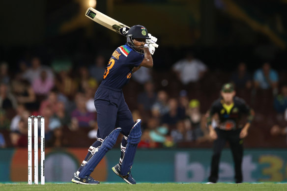 Hardik Pandya lit up the game against Australia on Sunday night.