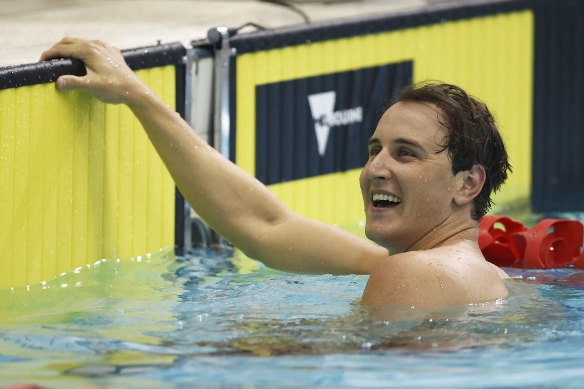 Cameron McEvoy produced an eye-catching swim on Sunday morning at the Australian swimming trials in Melbourne. 