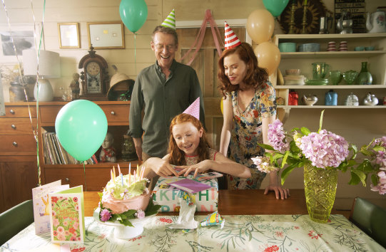 Richard Roxburgh as Dad, Daisy Axon as Candice, and Emma Booth as Mum in H is for Happiness