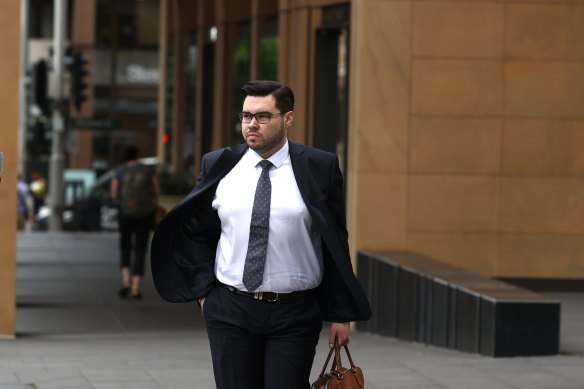 Bruce Lehrmann arrives at the Federal Court in Sydney on Monday.