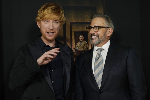 Carell with cast mate Domhnall Gleeson at the premiere of The Patient in Los Angeles.