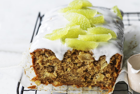 Parsnip, apple and lime loaf cake.