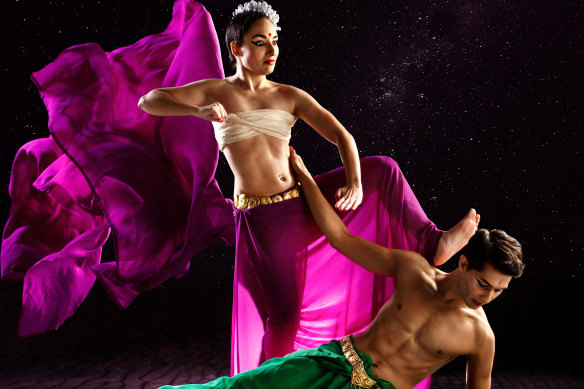 Raina Peterson and Govind Pillai in Kala, an Indian dance performance.