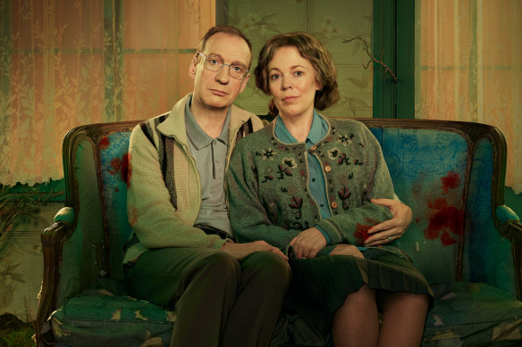 David Thewlis and Olivia Colman keep up the pretence as the Edwards in <i>Landscapers</i>.