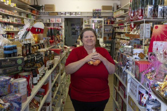 Leonie Thorne in her chocolate shop in Pakenham.