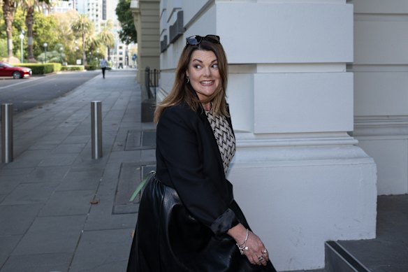 Greens senator Sarah Hanson-Young arrived in Melbourne earlier today before the party’s leadership election.