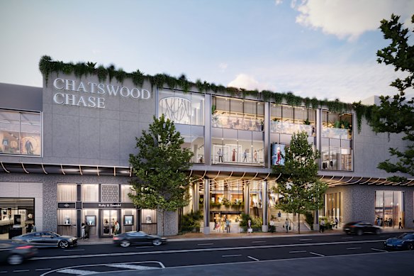 An artist’s render of the new-look Chatswood Chase, Chatswood, NSW.