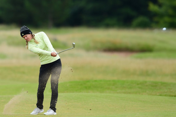 American Amy Olson came out on top in tough conditions at Royal Troon.