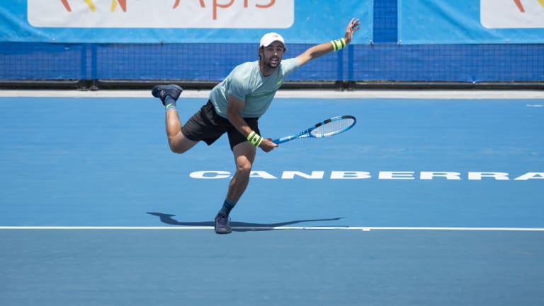 Australia's Jordan Thompson in the Canberra International men's final on Sunday. 
