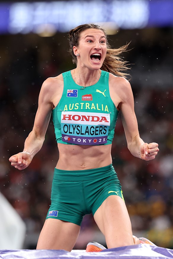Sheer joy: Australia’s Nicola Olyslagers.