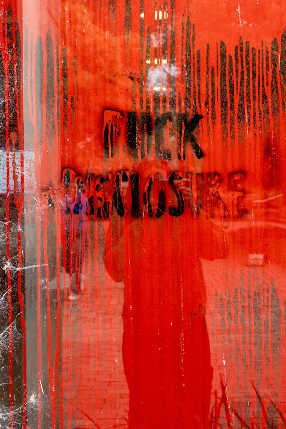 Graffiti at the University of Melbourne’s Baillieu Library.