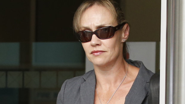 Senior Gold Coast police officer, Superintendent Michelle Stenner exits the Roma Street Magistrates Court.