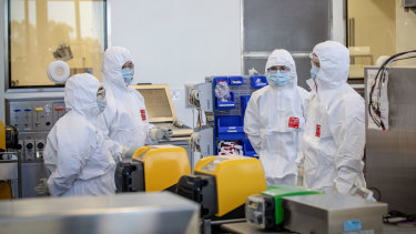 Staff at CSL are seen working in the lab on November 08, 2020 in Melbourne, Australia.