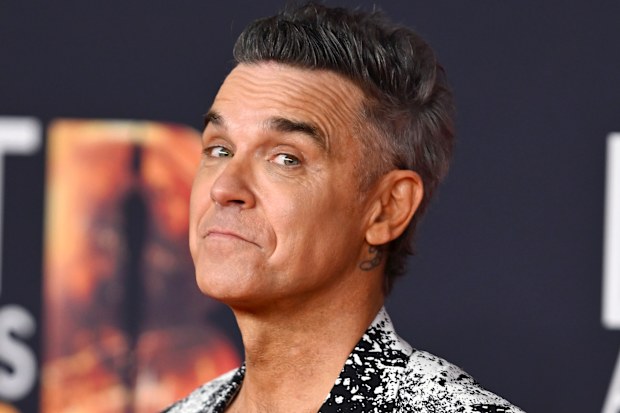 Robbie Williams attends The BRIT Awards 2026 at Co-op Live on February 28, 2026 in Manchester, England. 