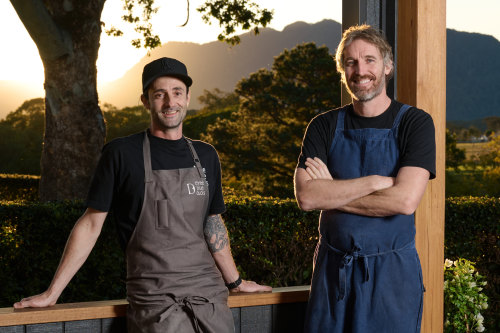 Three Blue Ducks Bellingen head chef Julien Vasseur and co-founder Darren Robertson.