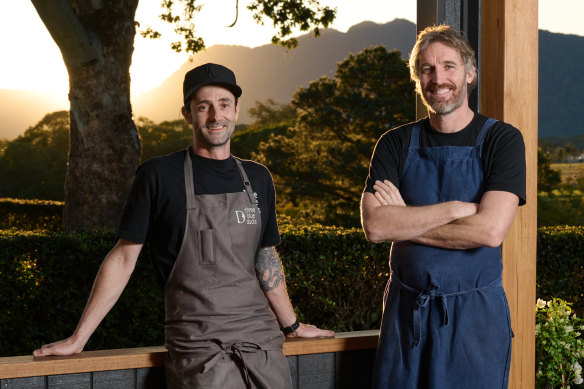 Three Blue Ducks Bellingen head chef Julien Vasseur and co-founder Darren Robertson.