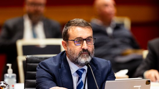 Former School Infrastructure NSW chief executive Anthony Manning during a parliamentary inquiry in 2022.