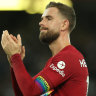Jordan Henderson wearing the rainbow armband as Liverpool captain last season.