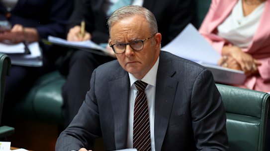 Prime Minister Anthony Albanese during question time on Thursday.