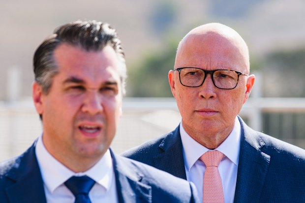 Michael Sukkar and Peter Dutton during the campaign.