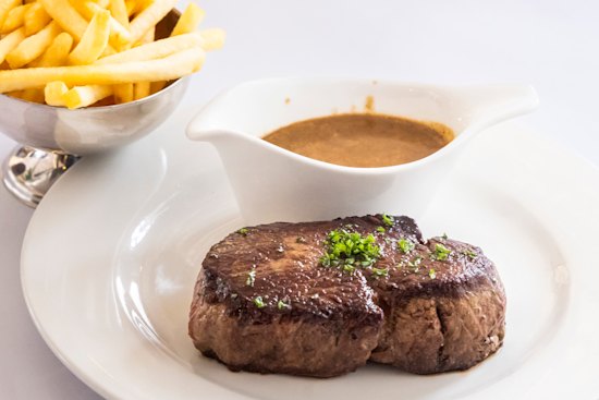 Steak frites at Ouest France Bistro